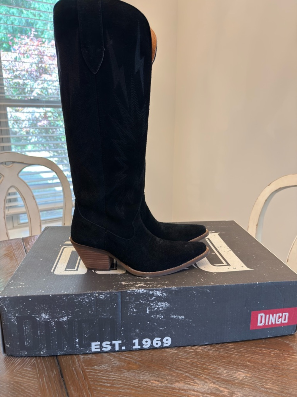 Dingo Black Suede Thunder Road Boots